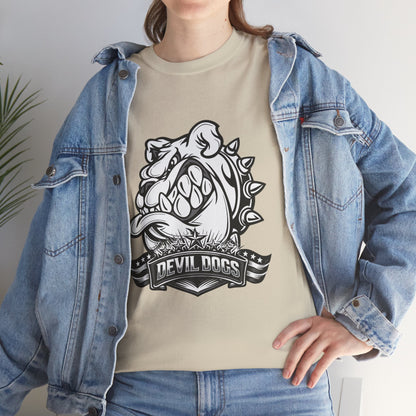 Devil Dog Bulldog Tee — 'Doesn’t Bark, It Bites' Heavyweight Cotton Shirt