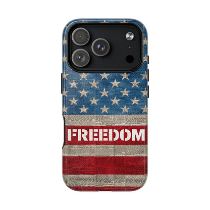 Freedom American Flag iPhone Case — Tough Magnetic Protective Case
