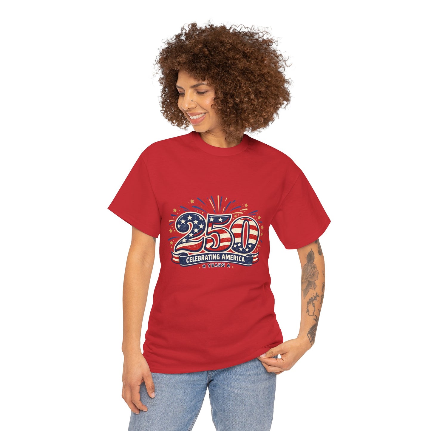 America 250 Patriotic T-Shirt — 250 Red White & Blue Celebration Tee