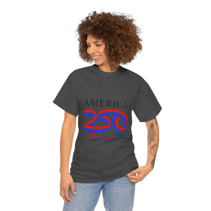 America 250 Anniversary Tee over ‘1776–2026' Patriotic Chest Print - 250th Limited Series
