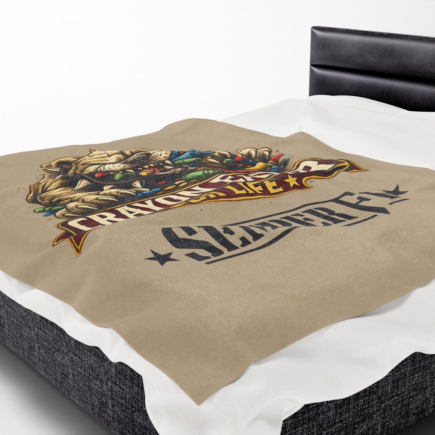Desert Tan Devil Dog Fleece Blanket