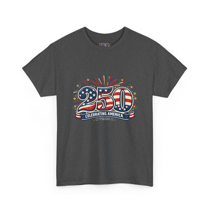 America 250 Patriotic T-Shirt — 250 Red White & Blue Celebration Tee