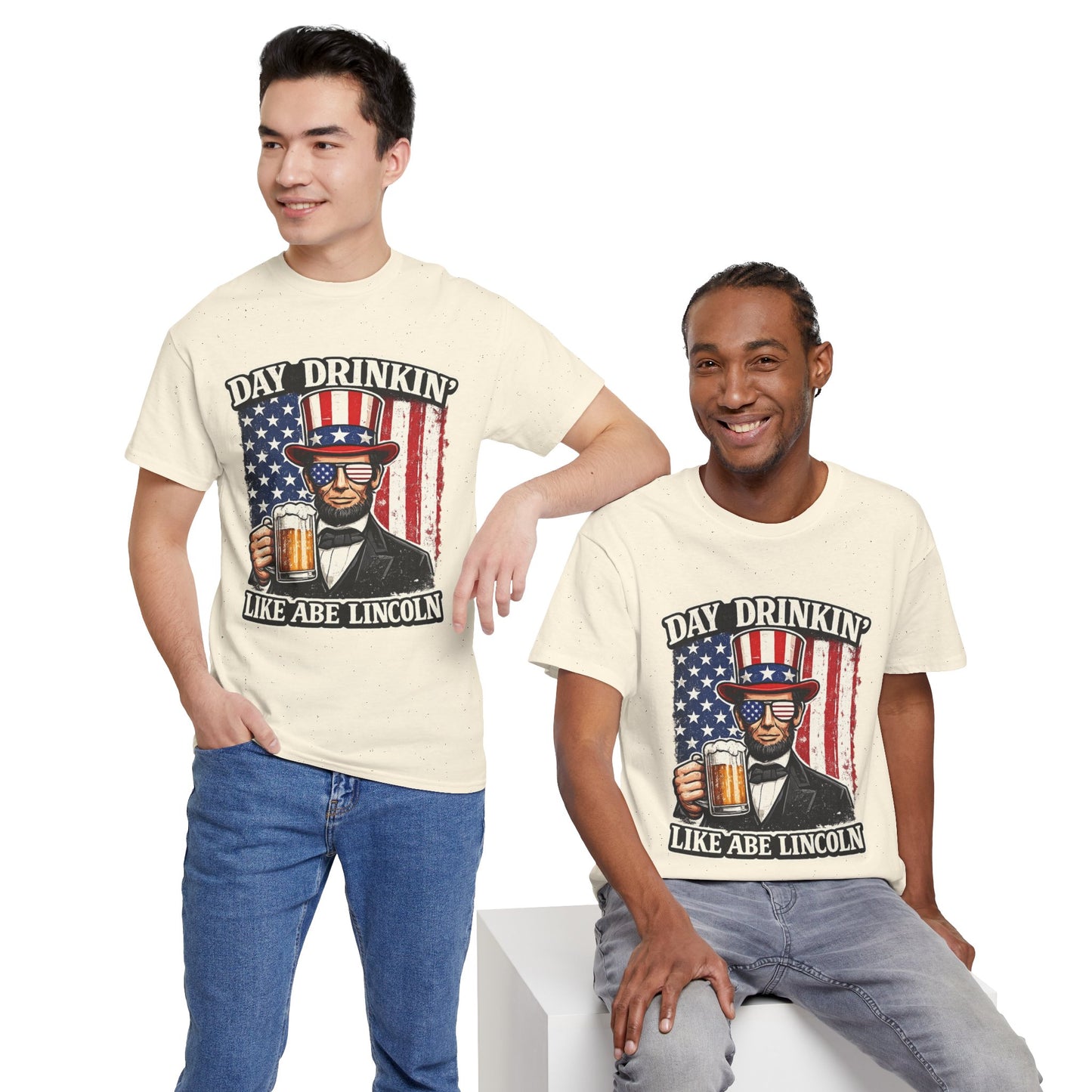 Day Drinking with Abe Lincoln Patriotic T-Shirt - 250th limited series