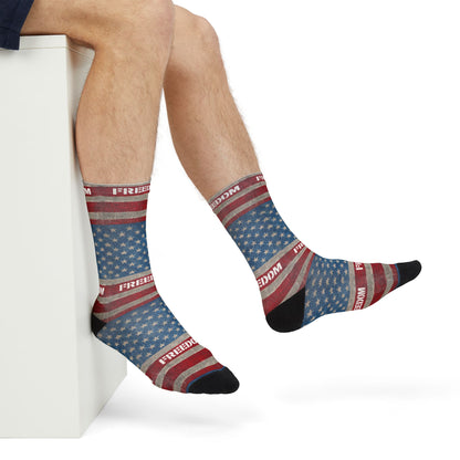Freedom American Flag Crew Socks — Sublimation Patriotic Socks