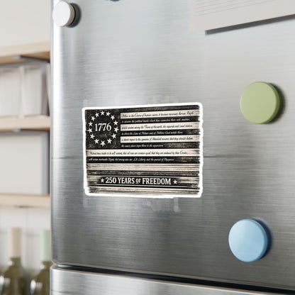 1776 Distressed Flag Vinyl Decal — Vintage Patriotic Kiss-Cut Sticker