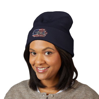 Embroidered American Flag Beanie - Classic Cuffed Beanie — Warm Hypoallergenic Winter Hat