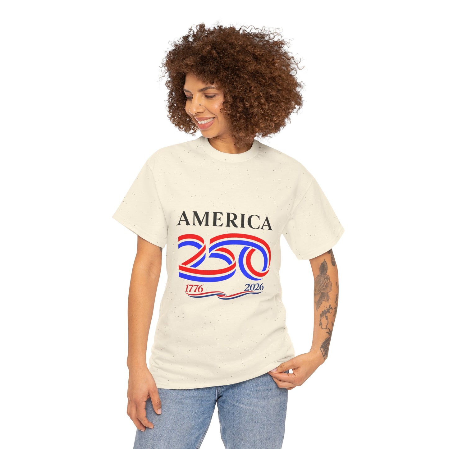 America 250 Anniversary Tee over ‘1776–2026' Patriotic Chest Print - 250th Limited Series