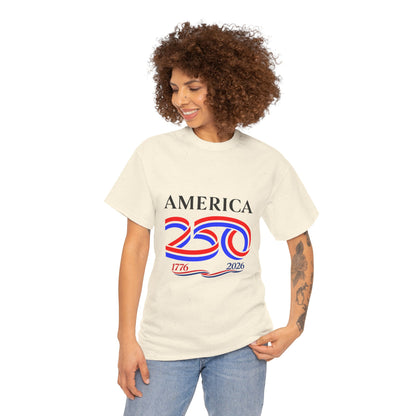 America 250 Anniversary Tee over ‘1776–2026' Patriotic Chest Print - 250th Limited Series