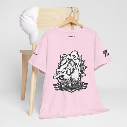 Devil Dog Bulldog Tee — 'Doesn’t Bark, It Bites' Heavyweight Cotton Shirt