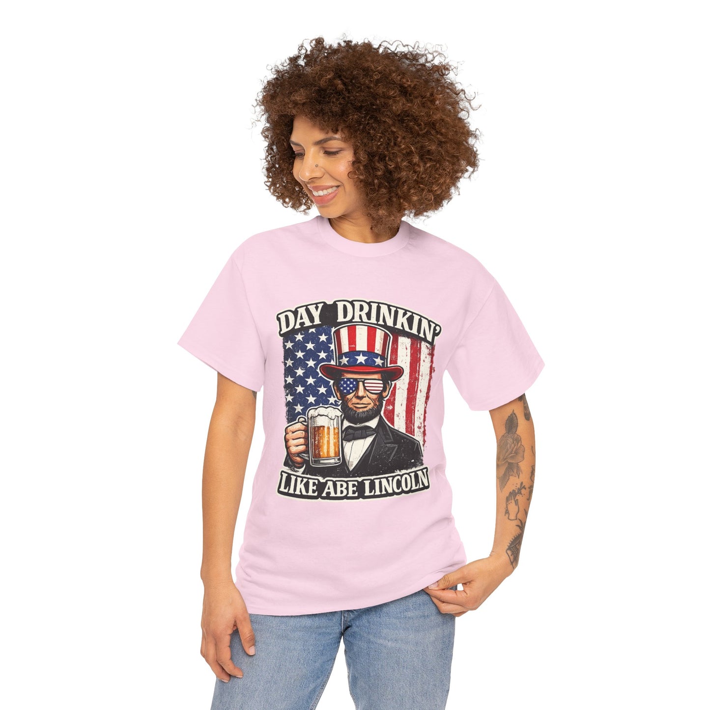 Day Drinking with Abe Lincoln Patriotic T-Shirt - 250th limited series