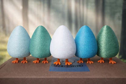 Fidget Egg 5 Pack Multicolor – Random Color Mix with Silk PLA Shiny Eggs, ADHD Focus Toy, Clicky Desk Fidget, 3D Printed Stress Relief Set