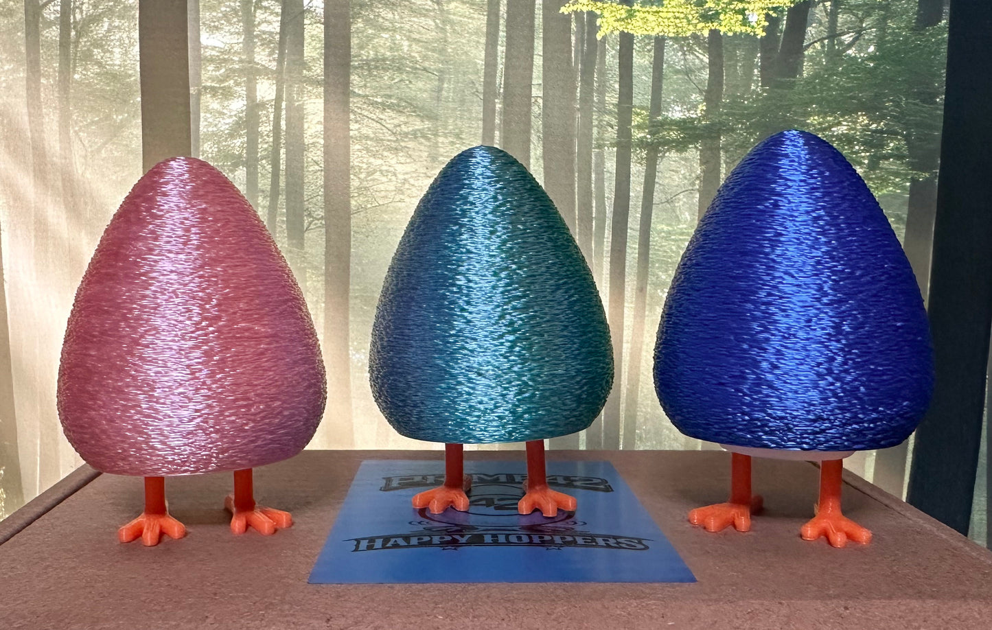 Fidget Egg 5 Pack Multicolor – Random Color Mix with Silk PLA Shiny Eggs, ADHD Focus Toy, Clicky Desk Fidget, 3D Printed Stress Relief Set
