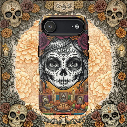 MagSafe® Tough iPhone Case - Sugar Skull Altar  Floral Calavera Art
