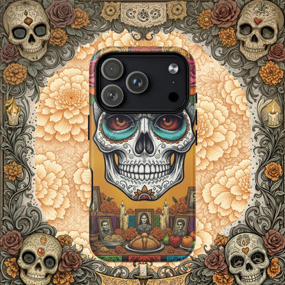 MagSafe® Tough iPhone Case - Sugar Skull Altar Frame  Muted Marigold Edition