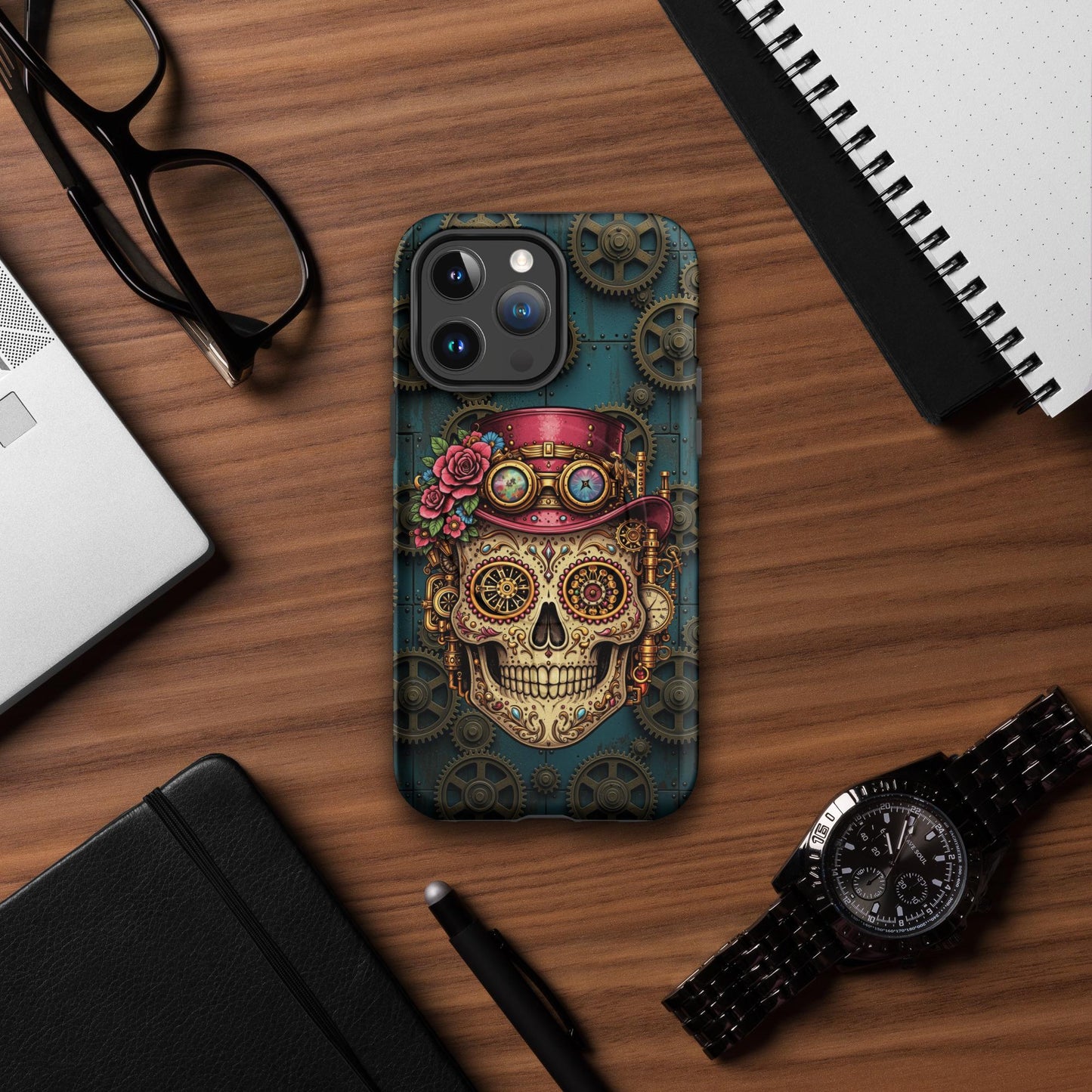 iPhone MagSafe Case  steampunk sugar skull - Día de los Muertos Calavera Phone Cover