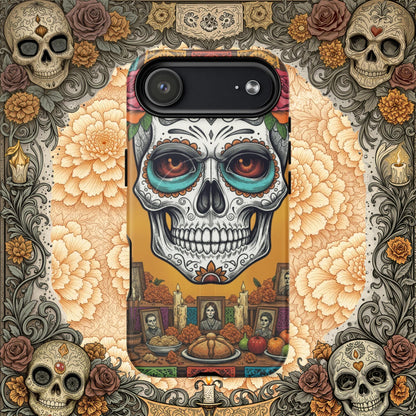MagSafe® Tough iPhone Case - Sugar Skull Altar Frame  Muted Marigold Edition