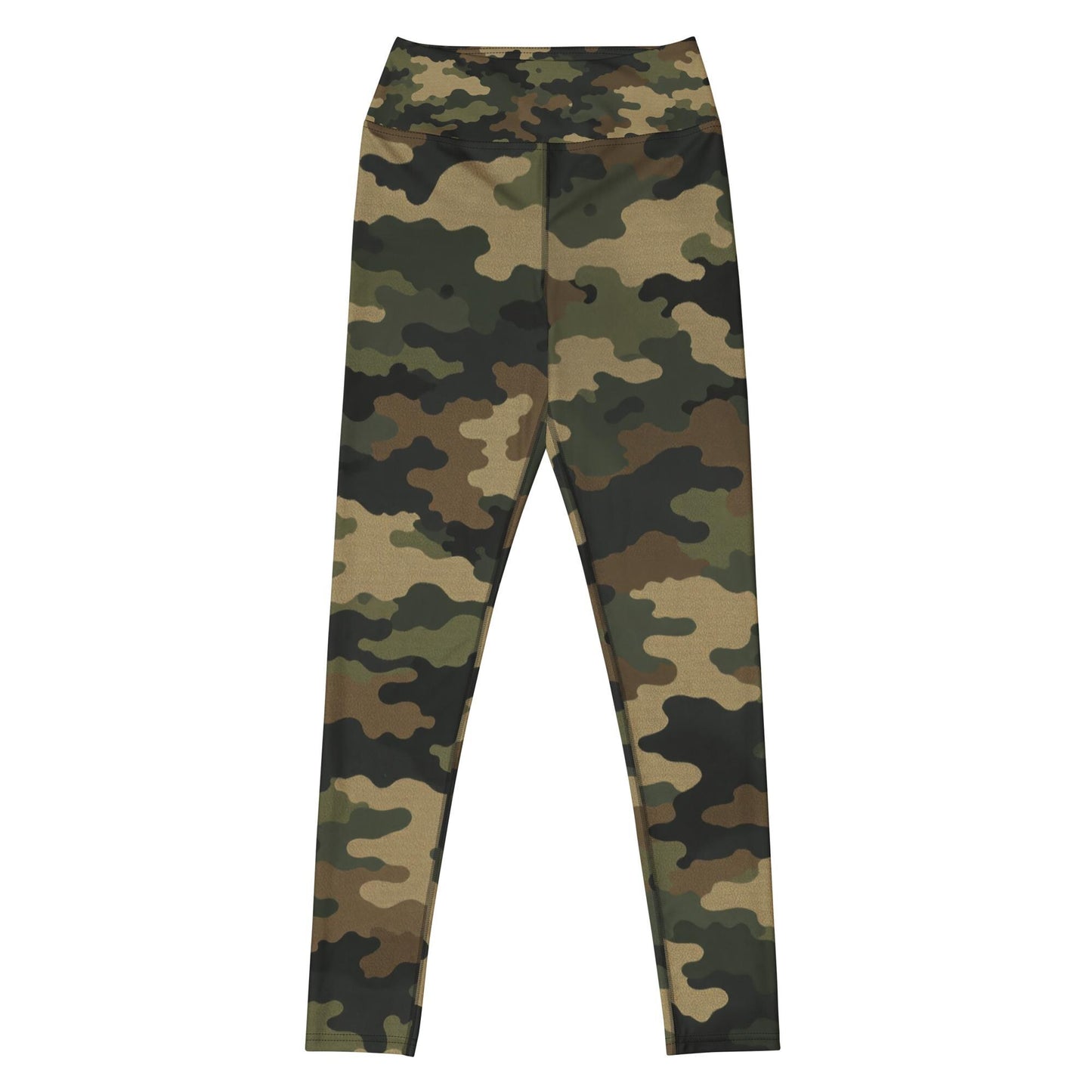 Woodland Camo Yoga Leggings  Four-Way Stretch Performance Fit