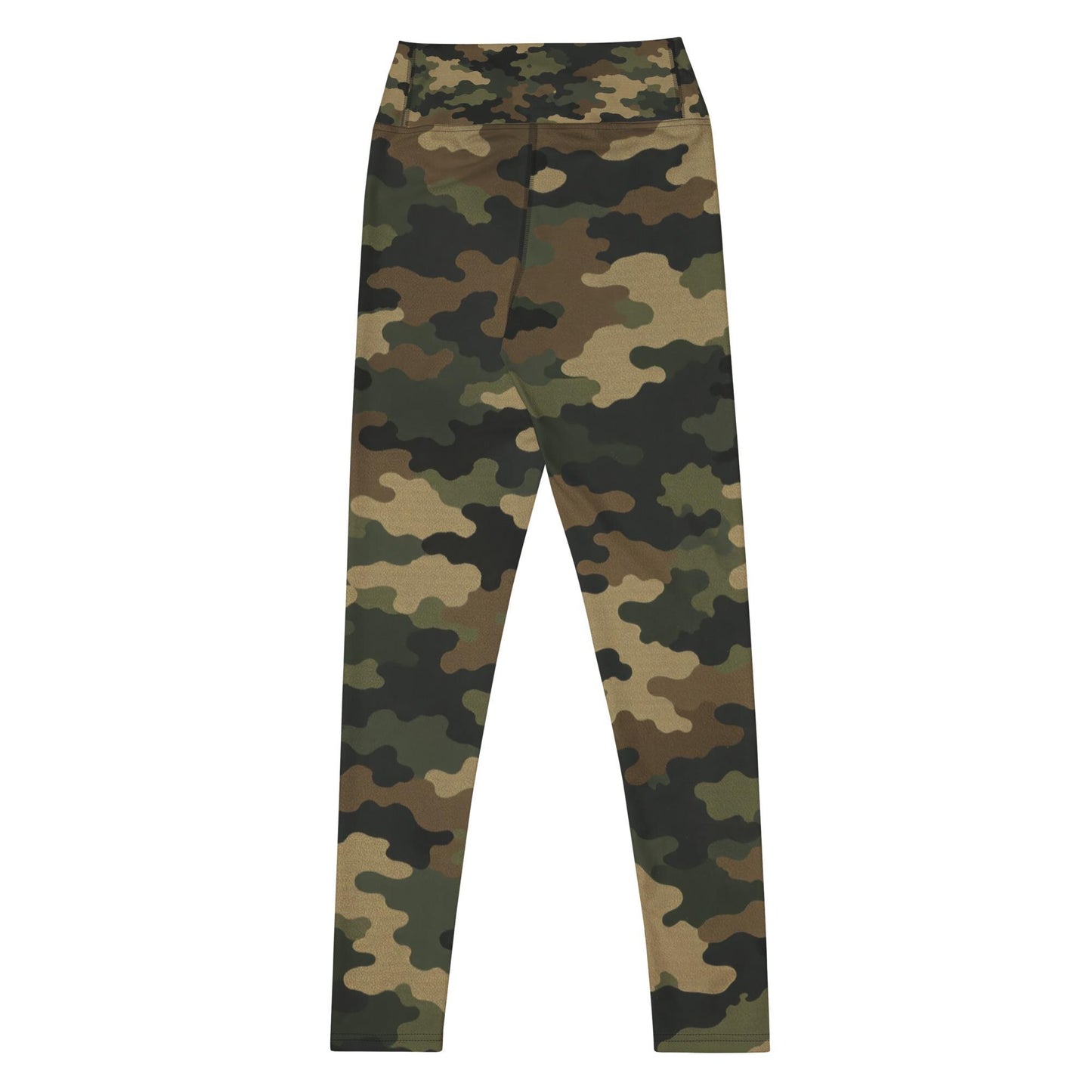 Woodland Camo Yoga Leggings  Four-Way Stretch Performance Fit