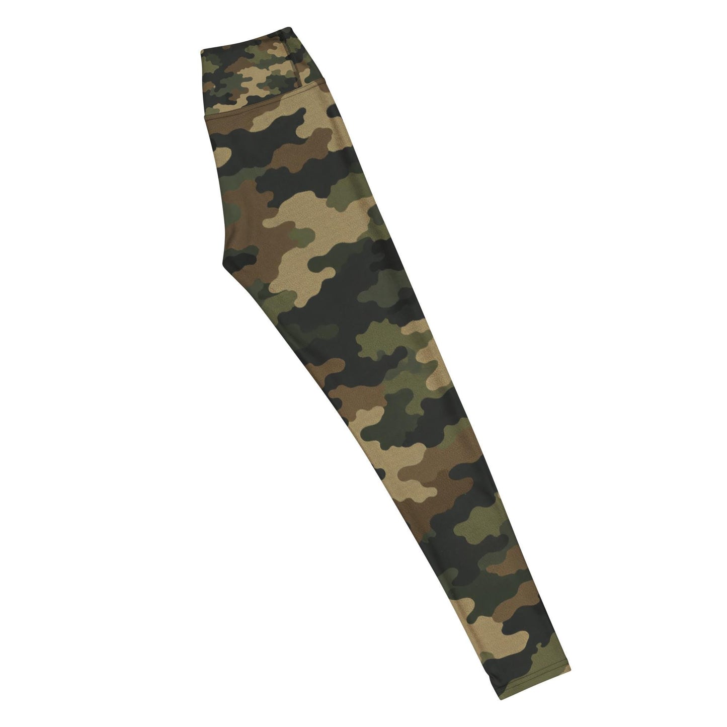 Woodland Camo Yoga Leggings  Four-Way Stretch Performance Fit