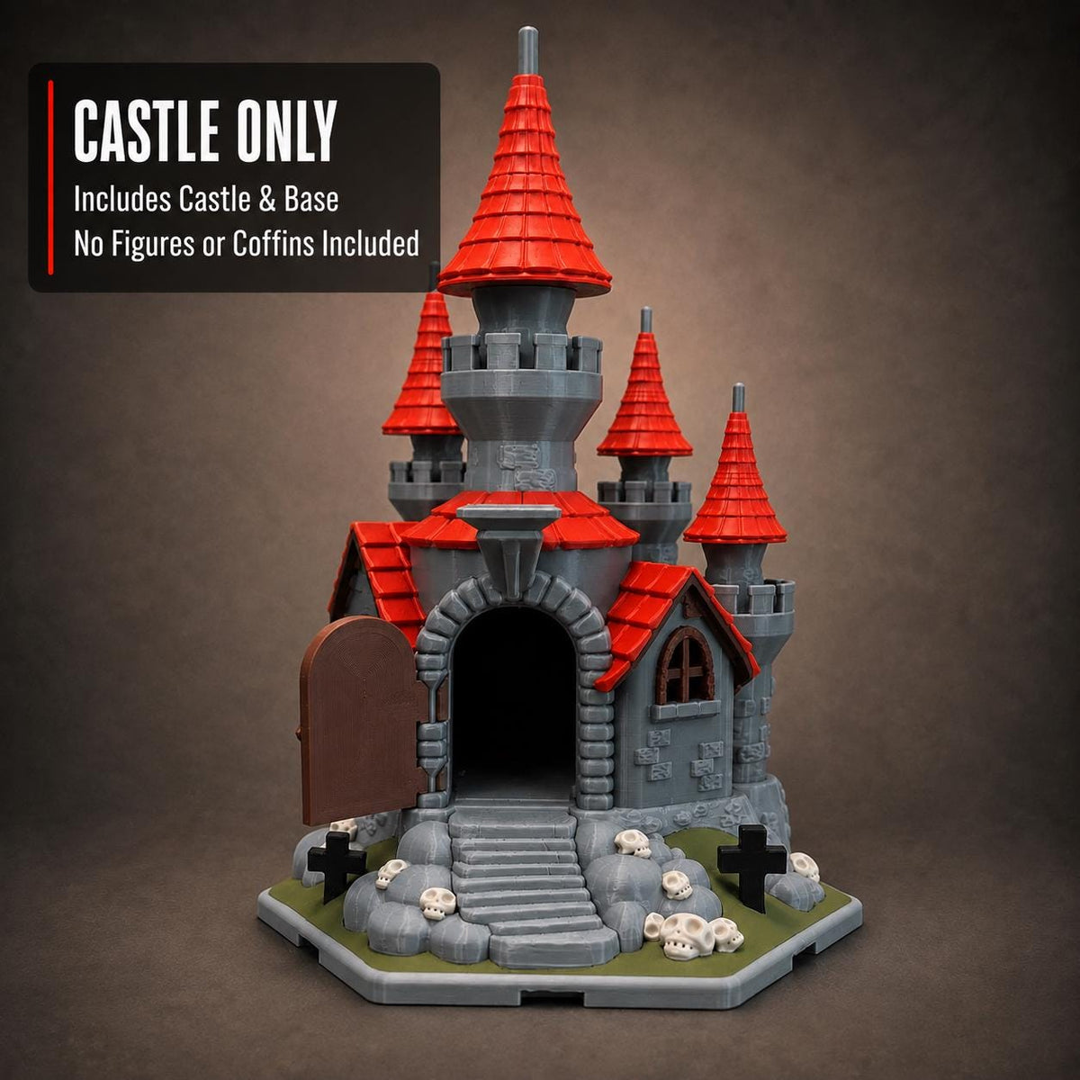 Gothic Halloween Castle, Haunted Village Decor with Optional Dracula & Monster Figures - 3D Printed
