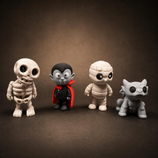 Gothic Monster Figures – Dracula, Mummy, Skeleton & Gargoyle | 3D Printed
