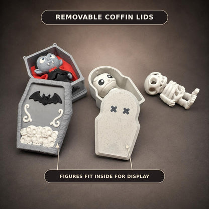 Gothic Halloween Castle, Haunted Village Decor with Optional Dracula & Monster Figures - 3D Printed