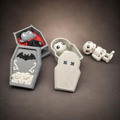 Gothic Monster Figures – Dracula, Mummy, Skeleton & Gargoyle | 3D Printed