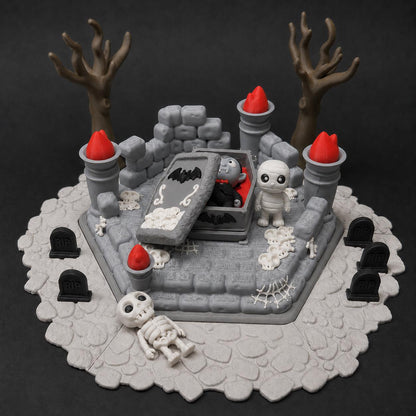 Halloween Graveyard Playset – Dungeon, Dracula & Monster Figures | 3D Printed
